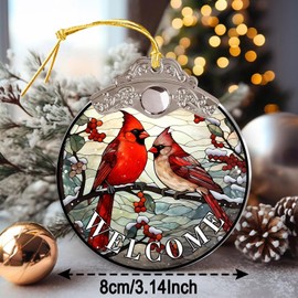 Cardinal Christmas Ornaments, Cardinal Ornaments for Christmas Tree, Cardinal Memorial Gifts for Loss of Loved Ones, Cardinal Christmas Decorations Acrylic Ornaments Keepsake