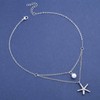 Cimenexe Bohemian Layered Crystal Starfish Choker Necklace Silver Cz Sea