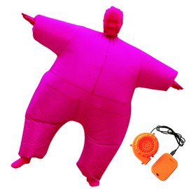 Pohotobooth Props Ltd Adult Inflatable Fat Chub Mega Suit - Blow Up Second Skin Costume Fancy Dress Outfit in Different Vibrant Colours (Hot Pink)