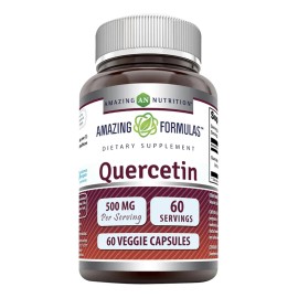 Quercetina 500mg 60 Cápsulas Veganas Amazing Nutrition Antioxidante e Inmunidad
