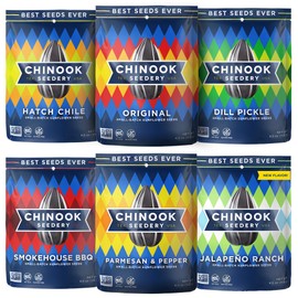 Chinook Seedery Flavored Sunflower Seeds Variety Pack of 6, 4oz – Sunflower Seeds to Eat – Keto, Low Sodium, Jumbo, Roasted, Baseball Snacks