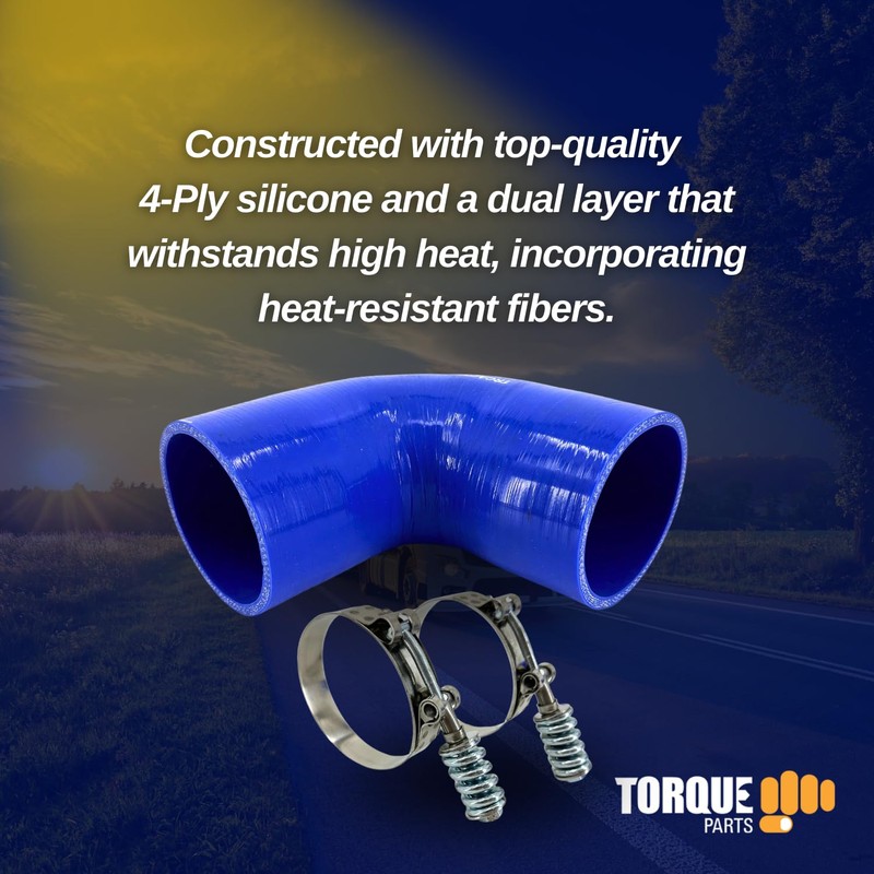 TORQUE 90 Degree Elbow 4-Ply Coupler Silicone Hose ID 3.5"