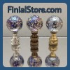 BALL Glitterbomb Blue Speckled 1" Ball Lamp Finial Nickel/Polishe -