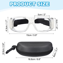 PATIKIL Adjustable Professional Sports Goggles, Unisex Safety Glasses Outdoor Sports Protective Eyewear for Basketball Racquetball Pickleball Football Transparent