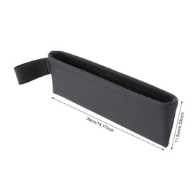 LYNICESHOP 2 Pack Car Seat Pockets, 14.17"x 4.53" PU Leather Car Console Side Organizer, Seat Catcher Holders Compatible With Cell Phone, Coins, Keys (Black)