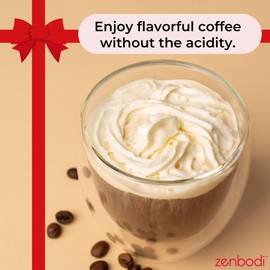 Zenbean Holiday Series Holiday Blend - Flavored Holiday Coffee, Medium Grind Infrared Roasted Arabica Coffee, Low Acid, with Rhodiola Rosea and L-Theanine, Makes 20 Servings, 12 Ounce Bag