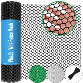 Plastic Wire Mesh Fence Black 15.7IN x 10FT Roll - Ideal for Plants, Poultry, Dogs, Snake Barrier & Gardening - Durable Plastic Chicken Wire Mesh - Versatile Plastic Fencing & Garden Netting Solution