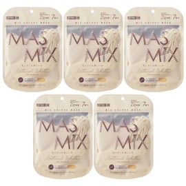 【まとめ買い】MASMiX マスク 立体タイプ 35枚入（7枚×5個セット） ナチュラルホワイト