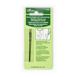 Clover 3160 Darning Needles with Latch Hook, Eye, 2-Piece