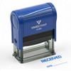 RECEIVED W/Fecha Line SELF-INKING Oficina Sello de hule, Azul
