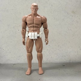 Custom Made SU-PNBT-WH: 1/12 white faux leather utility belt with pouches for 6" figure