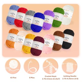 480 Yards Soft Acrylic Yarn, Aeelike 4 Pcs Crochet Yarn Assorted Colors Fine-Sport Yarn Ball for Crochet & Hand Knitting Weaving DIY Craft - Skin