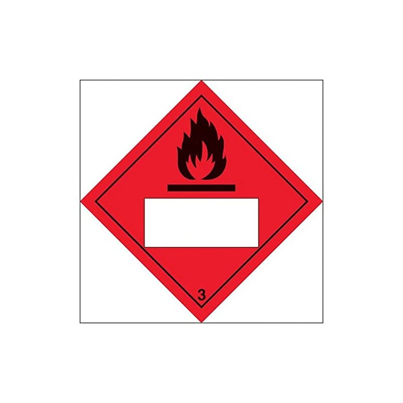 V Safety Flammable 3 UN Substance Numbering Hazard Label-250x250mm-Magnetic Safety