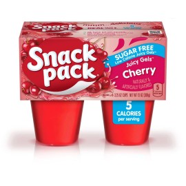 ðŸŸ¡ New Snack Pack Cherry Sugar Free Jello Inspired Pudding Cream Cups 13oz