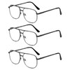 Calabria 1106 Pilot Reading Glasses +1.00 Gun metal (3pack) Mens