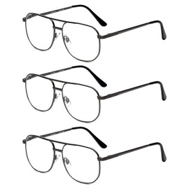 Calabria 1106 Pilot Reading Glasses +1.00 Gun metal (3pack) Mens Designer One