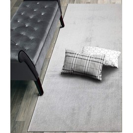 6 FT Long Non-Slip Washable Carpet Runner Rug with Rubber Backing, Solid Light Grey (26" X 6'), Custom Floor Mat for Kitchen Hallway Stairs Bedroom Bathroom Entry, Your Choice of Length