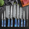 Unbranded 8 Pcs Kitchen Knives Set Japanese Damascus Style Stainless