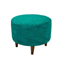 MJL Furniture Designs Sophia Round Ottoman Foot Rest for Couch, Upholstered & Padded Vanity Stool, Ideal for Entryway, Living Room, Bedroom, Reading Nook and Home Office, Turquoise