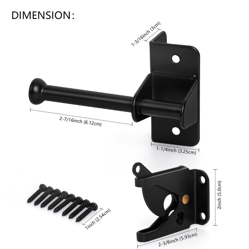 KINJOUZ Self Locking Gate Latch for Wooden Fence, Heavy Duty