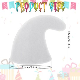 TAXTYHRE Dwarf Hat for Adults, Felt Dwarf Hat, Pointed Hat, Gnome, Elf Hat for Adults, Accessory Costume Gnomes (White)