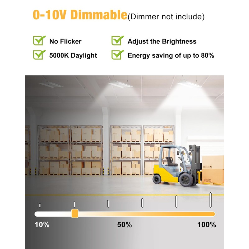 JC-LGL LED Linear High Bay Light, 130W 19500LM High Bay