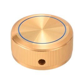 MECCANIXITY Aluminum Potentiometer Knobs 1/4"x1.5", Round Shaft Straight Tube Volume Tone Control Knobs for Guitar Bass, Golden