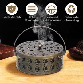KWJEIULSOQ Mosquito Spiral Holder, Smoking Spirals Holder, Mosquito Spiral Container, Portable, Large Capacity, Suspension, Safe, Windproof, Durable