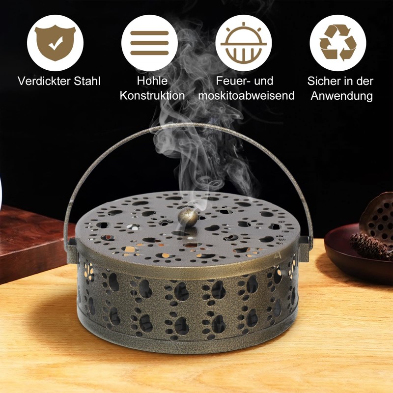 KWJEIULSOQ Mosquito Spiral Holder, Smoking Spirals Holder, Mosquito Spiral Container,