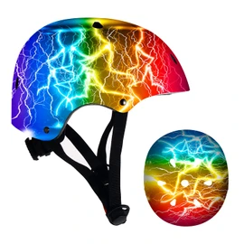 JeeFree Adjustable Gradient Color Skateboard Helmet for 3-5-8-14+Ages【Toddler Kids Youth Adult】 Girls Boys Woman.Bike Helmet for Multi-Sports Cycling Bicycle Scooter Inline Roller Skate Rollerblading