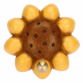 THUN - Tea Towel Holder for Kitchen in Primula Shape Made of Ceramic, Hand Decorated, Country Line, 6.3 x 6.3 cm H