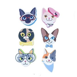 melii Fun Shaped Dish Cleaning Sponges 6-Pack - Super Absorbent - Cats