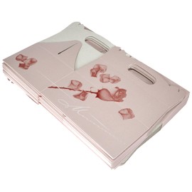 Papstar Gebäckkartons / Cupcake Box mit Tragegriff (20 Stück), eckig, rosé mit hübschem Neutraldruck, 20 x 13 x 9 cm, aus 350 gr/m² starker Pappe, #18851