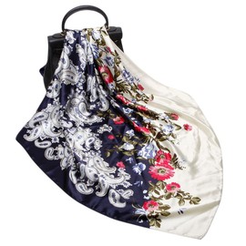 FAIRYGATE Seidenschal Damen Elegante 90x90cm Seidentuch Haare Seidentuch Damen Halstuch Damen Seide Satintuch Halstuch Seide Damen Bandana Tuch Kopftücher Damen Taschentuch Bandana 73020