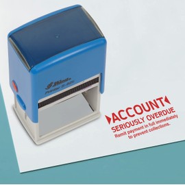 Printtoo Account Seriously Overdue Self Inking Rubber Stamp Pre,Inked Office Stamp, Home Office Business Stationery, 41 x 24 mm, Red
