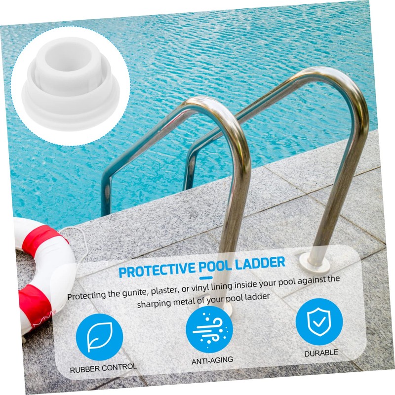 Totority 2Pcs Pool Ladder Rubber Bumper Caps Durable Safety Stoppers