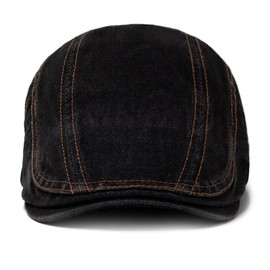 AWOCAN Mens Adjustable Summer Irish Flat Cowboy Cap, Style 2 - Black, L