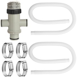 Geelin 1.25" x 59" Pool Hose for Above Ground Pools 2 Pcs Replacement Swimming Pool Pump Hose with 4 Pcs Clamps and 1 Pcs 2 in 1 Hosing Plunger Valve Adapter for Filter Circulation System