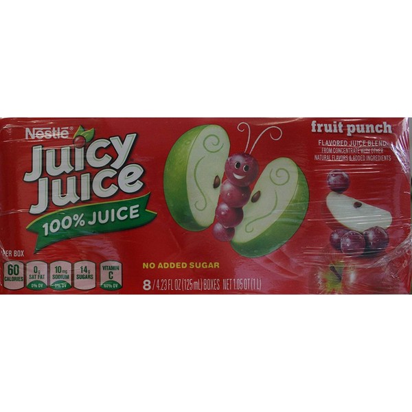 Juicy Juice 100% Juice, Punch Juice, 8-Count/4.23-Ounce Boxes (Pack of 5)