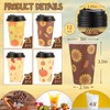100 Pieces Disposable Coffee Cups with Lids 12 oz Paper