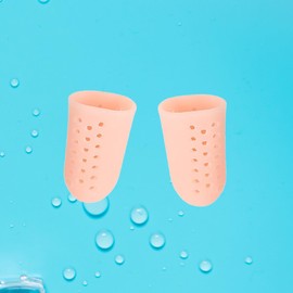 Healeved Slotted Toe Sleeve Sebs Gel Protector for Corn Blisters Alleviates Pain Reduces Friction for Bunions Blisters and Calluses Nude