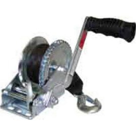 Seasense Trailer Winch with 20 ft Strap and Hook, 1200 lb Capacity Zinc Plated, Two Way Ratchet
