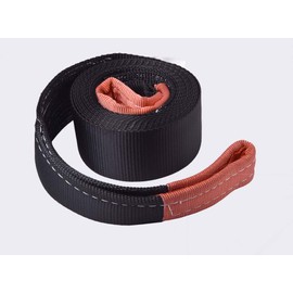 HiGear 3" X 20', 6.5 Ton 3 Inch X 20 Ft. Polyester Tow Strap Rope 2 Loops 14,000lb Towing Recovery 3x20 by Alfa Wheels (Black, 3in 20ft 3x20)