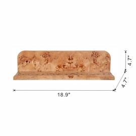 TREATLIFE HOME Elegant Burl Wood Floating Wall Shelf for Your Home, Classic Design, Displaying Decor and Personal Touches, Brown