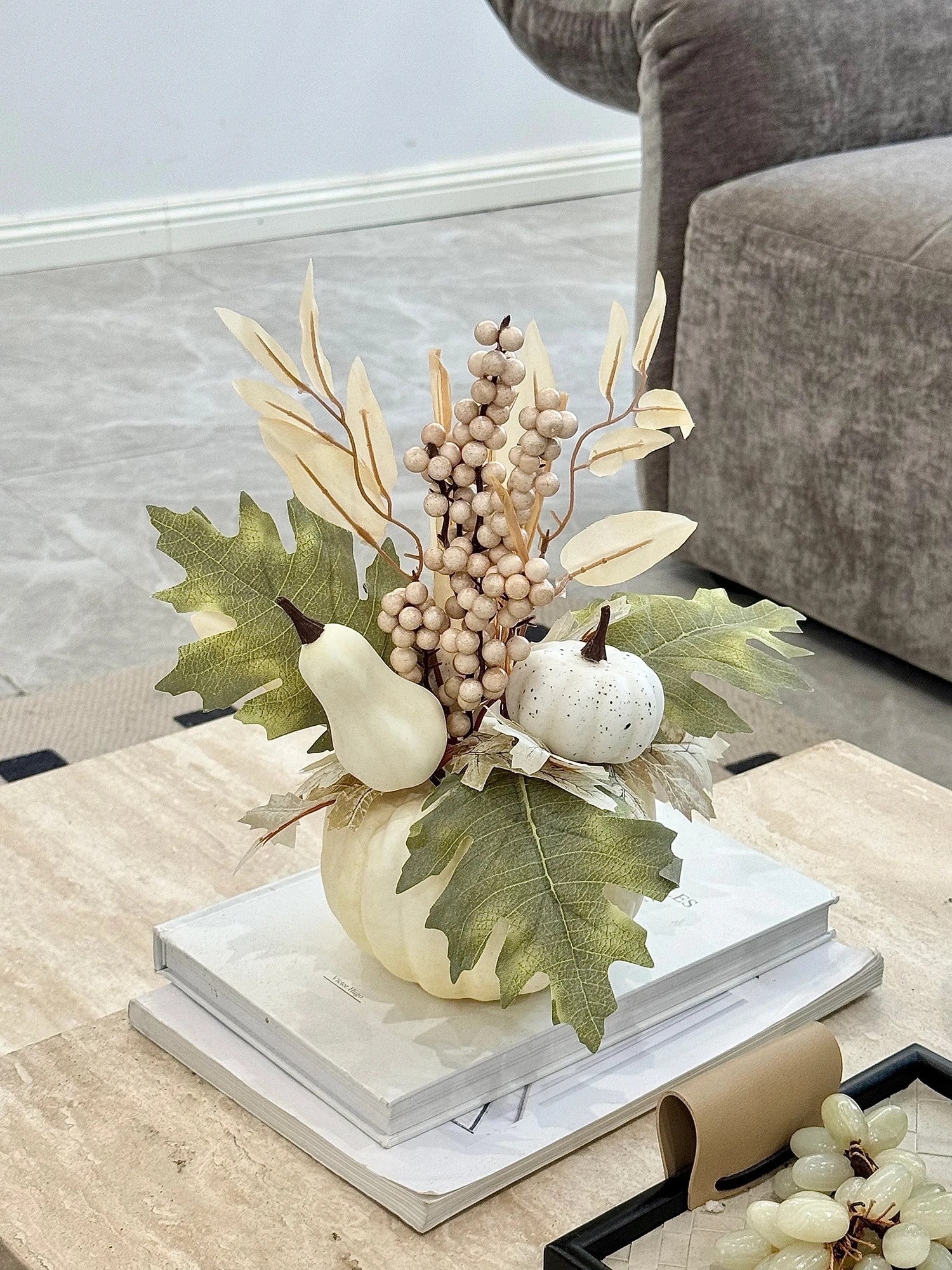 Vellure Pumpkin Fall Decor – Realistic Autumn Foliage and Ornaments, Harvest Festival Home and Party Display