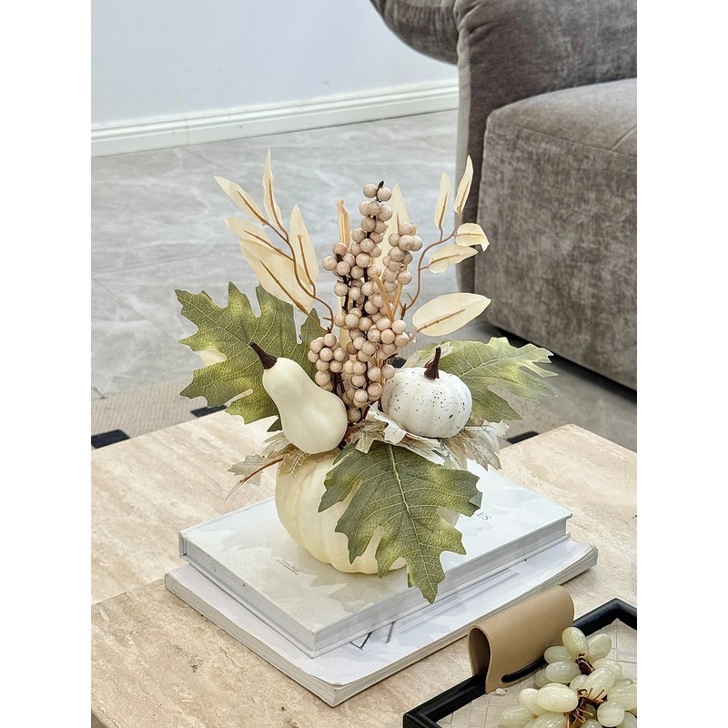 Vellure Pumpkin Fall Decor – Realistic Autumn Foliage and Ornaments,