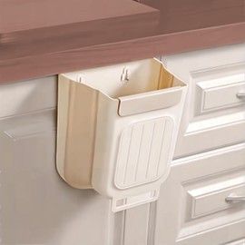 vinform Kitchen Countertop Compost Bin, Hanging Small Trash Under Sink for Cupboard, Bathroom, Bedroom, Mountable Indoor Compost Bucket, 6L/1.6Gal, Beige