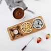 Sizikato White Porcelain Chocolate Fondue Set, with 2 Fruit Fork