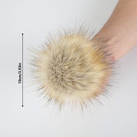 12Pcs Faux Fur Pom Pom Balls 10CM DIY Crafts Fluffy Balls with Elastic Loops for Hats Keychains Scarves Gloves Bags Accessories,6 Colors