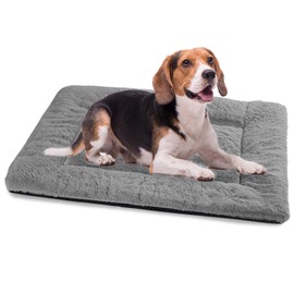 Baodan Dog Bed Large Washable, Plush Pet Cat Beds Cushion Mattress, Soft Warm Dog Mat Pad for Medium Large Dogs- L 90x60 cm, Dark Grey
